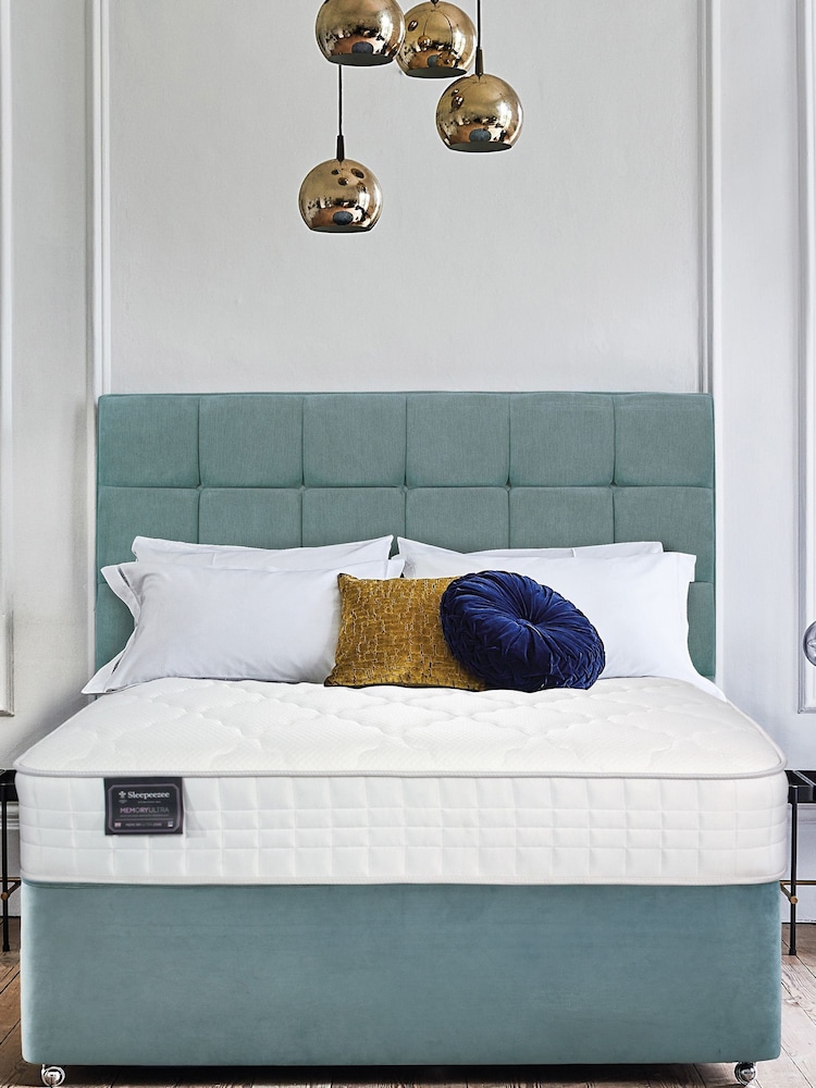 Sleepeezee Green Memory Ultra 2500 Mattress and 2 Drawer Divan Base Set - Image 1 of 2