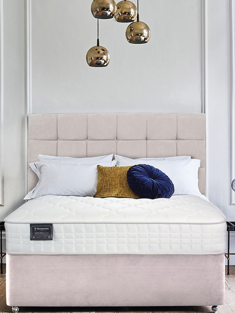 Sleepeezee Cream Memory Ultra 2500 Mattress and 2 Drawer Divan Base Set - Image 1 of 2