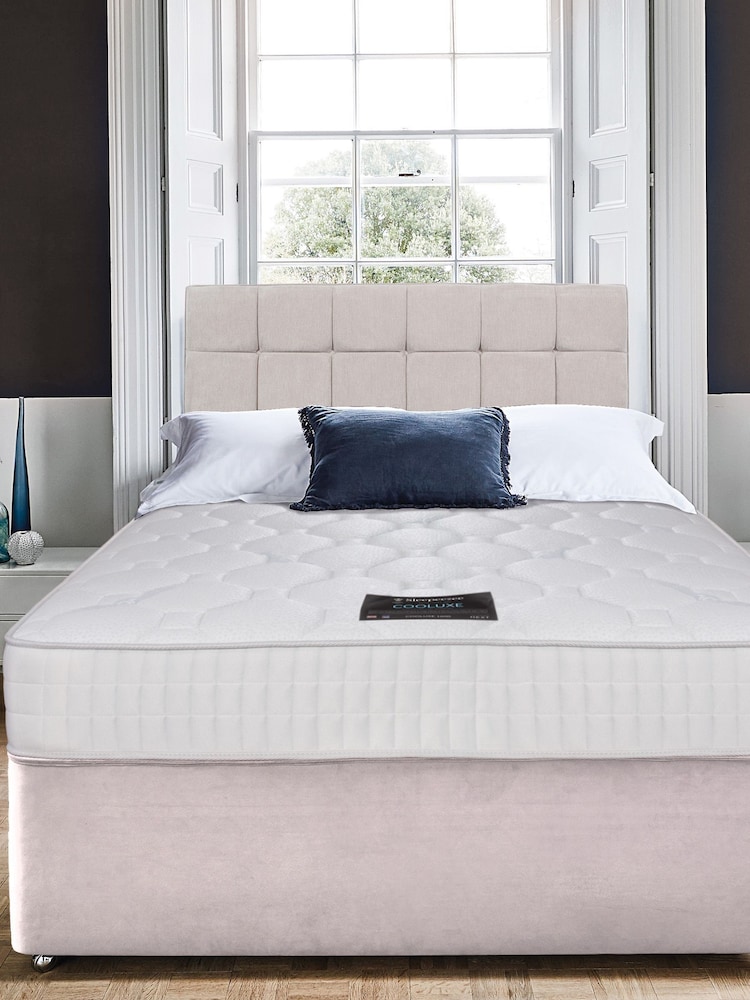 Sleepeezee Cream Cooluxe 1600 Mattress and 2 Drawer Divan Base Set - Image 1 of 2