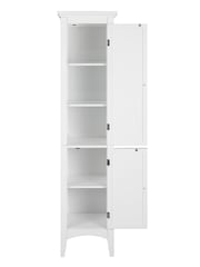 Teamson Home White Glancy Wooden Bathroom Tall Linen Storage Unit - Image 3 of 4