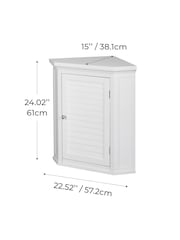 Teamson Home White Glancy Wooden Bathroom Storage Corner Wall Unit - Image 6 of 6