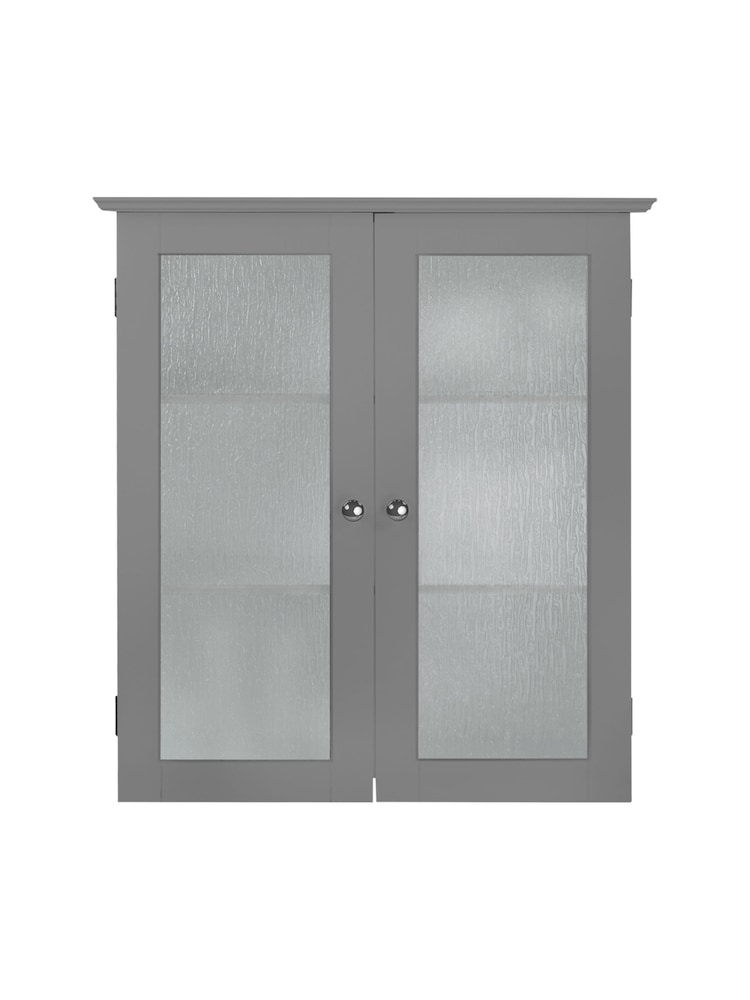 Teamson Home Grey Dawson Wooden Bathroom Storage Wall Cabinet Unit - Image 2 of 6