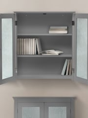 Teamson Home Grey Dawson Wooden Bathroom Storage Wall Cabinet Unit - Image 3 of 6