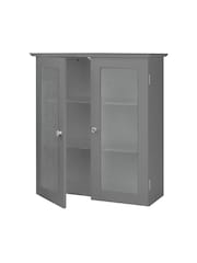 Teamson Home Grey Dawson Wooden Bathroom Storage Wall Cabinet Unit - Image 4 of 6