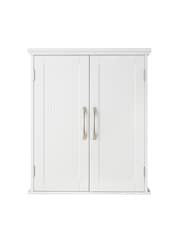 Teamson Home White Newport Wooden Bathroom Storage Wall Cabinet Unit - Image 2 of 6