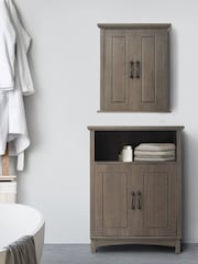 Teamson Home Brown Russell Wooden Bathroom Storage Wall Cabinet Unit - Image 1 of 6