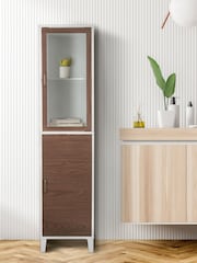 Teamson Home Brown Tyler Wooden Bathroom Tall Linen Storage Cabinet Unit - Image 1 of 4