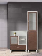 Teamson Home Brown Tyler Wooden Bathroom Tall Linen Storage Cabinet Unit - Image 2 of 4