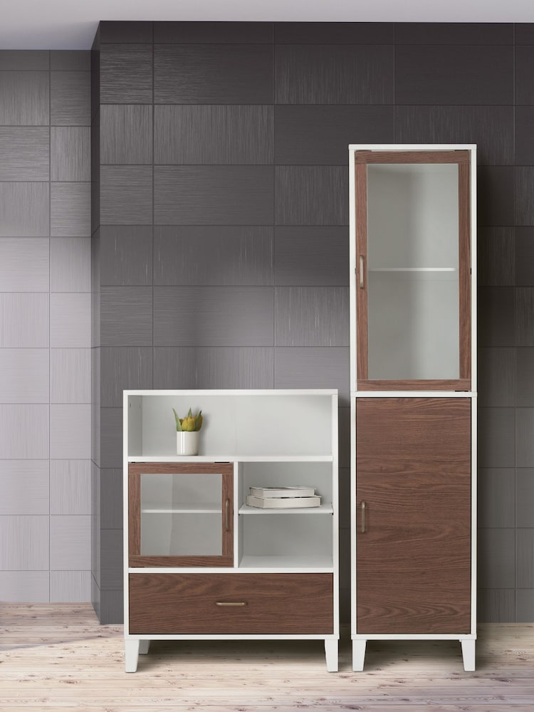 Teamson Home Brown Tyler Wooden Bathroom Tall Linen Storage Cabinet Unit - Image 2 of 4