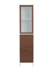 Teamson Home Brown Tyler Wooden Bathroom Tall Linen Storage Cabinet Unit - Image 4 of 4