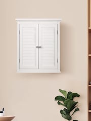 Teamson Home White Wooden Bathroom Storage Wall Medicine Cabinet Unit - Image 1 of 6