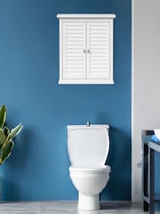 Teamson Home White Wooden Bathroom Storage Wall Medicine Cabinet Unit - Image 2 of 6