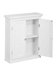 Teamson Home White Wooden Bathroom Storage Wall Medicine Cabinet Unit - Image 3 of 6