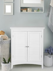 Teamson Home White Wooden Bathroom Storage Free Standing Cabinet Unit - Image 3 of 4