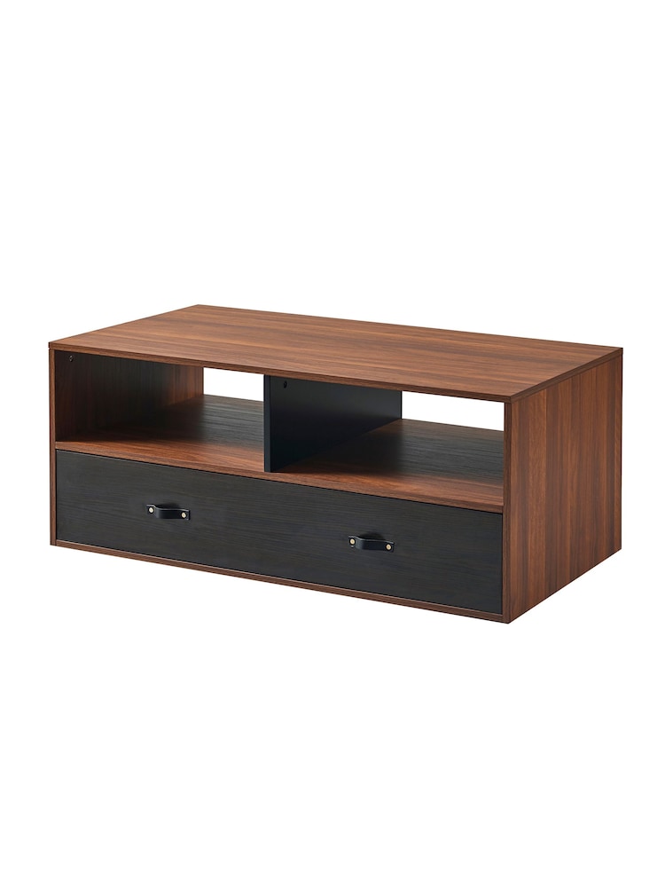 Teamson Home Brown Henry Modern Wooden Coffee Table with Storage - Image 4 of 4
