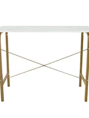 Teamson Home Brass Bella Writing Home Office Desk with Faux Marble Top - Image 6 of 6