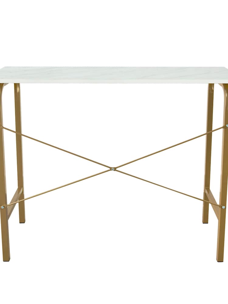 Teamson Home Brass Bella Writing Home Office Desk with Faux Marble Top - Image 6 of 6