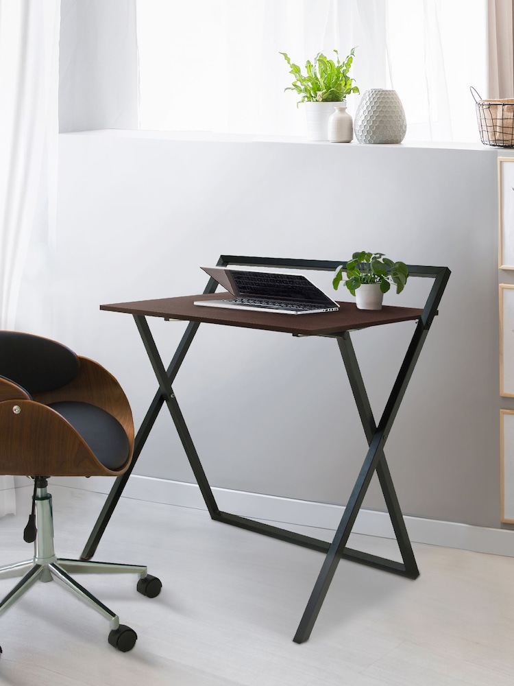 Teamson Home Brown Foldable Wooden Writing Home Office Desk - Image 2 of 4