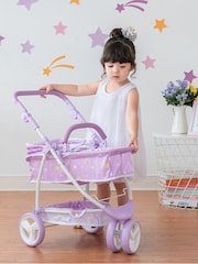 Teamson Home Purple Kids Dolls 2-in-1 Foldable Pram Pushchair - Image 1 of 6
