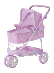Teamson Home Purple Kids Dolls 2-in-1 Foldable Pram Pushchair - Image 2 of 6