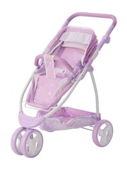 Teamson Home Purple Kids Dolls 2-in-1 Foldable Pram Pushchair - Image 5 of 6