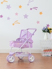 Teamson Home Purple Kids Dolls 2-in-1 Foldable Pram Pushchair - Image 6 of 6