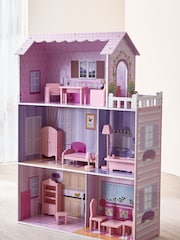 Teamson Home Pink Kids Tiffany Wooden Interactive Dollhouse - Image 2 of 4