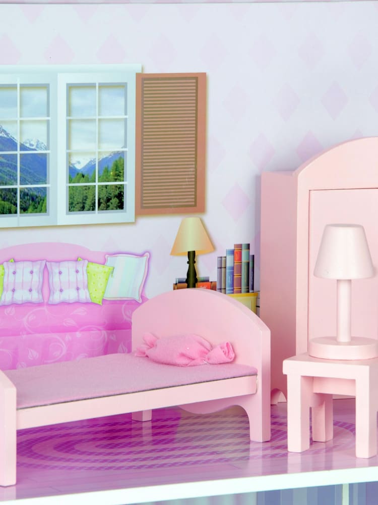 Teamson Home Pink Kids Tiffany Wooden Interactive Dollhouse - Image 4 of 4