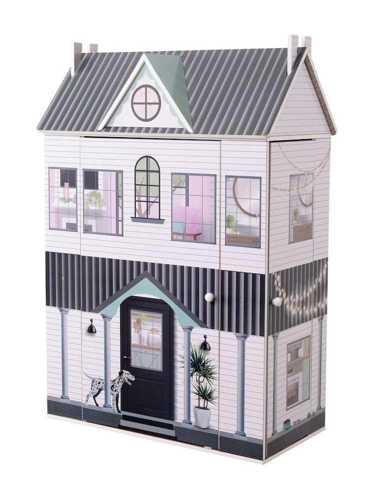 Teamson Home White Kids Mansion Wooden Interactive Doll House - Image 2 of 6