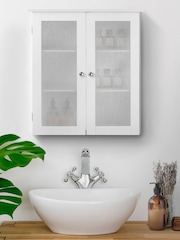 Teamson Home White Connor Wooden Bathroom Storage Wall Cabinet Unit - Image 1 of 6
