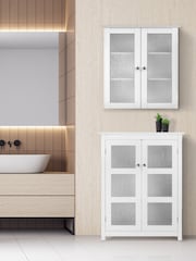 Teamson Home White Connor Wooden Bathroom Storage Wall Cabinet Unit - Image 2 of 6
