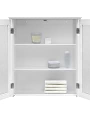 Teamson Home White Connor Wooden Bathroom Storage Wall Cabinet Unit - Image 6 of 6