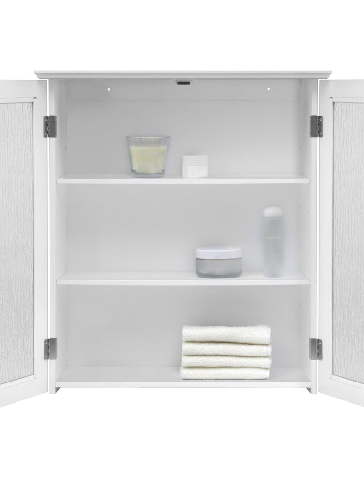 Teamson Home White Connor Wooden Bathroom Storage Wall Cabinet Unit - Image 6 of 6