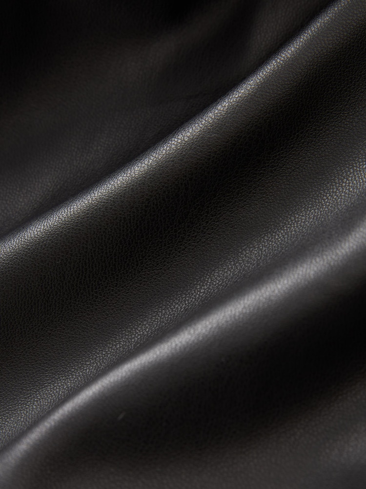 Black PU Wide Leg Trousers - Image 6 of 6