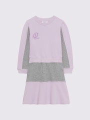 Reiss Lilac Daley 9-14 yrs Colourblock Motif Jersey Dress - Image 2 of 5