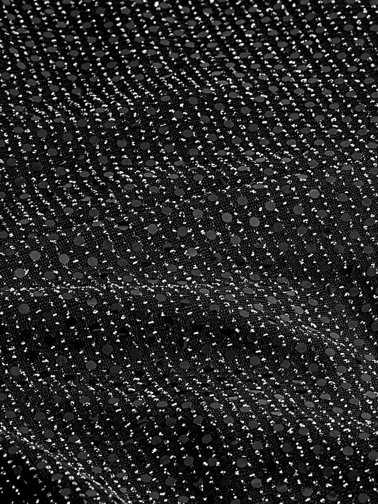 Black Sequin Wide Leg Trousers - Image 6 of 6