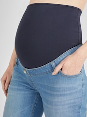 JoJo Maman Bébé Light Wash Blue Slim Boyfriend Maternity Denim Jeans - Image 5 of 5