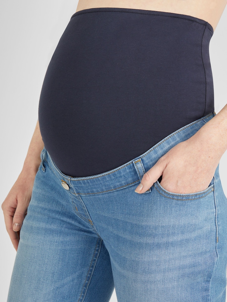 JoJo Maman Bébé Light Wash Blue Slim Boyfriend Maternity Denim Jeans - Image 5 of 5