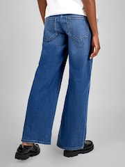 JoJo Maman Bébé Mid Wash Blue Wide Leg Maternity Denim Jeans - Image 2 of 5