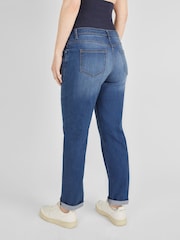 JoJo Maman Bébé Mid Wash Blue Mom Maternity Denim Jeans - Image 4 of 5