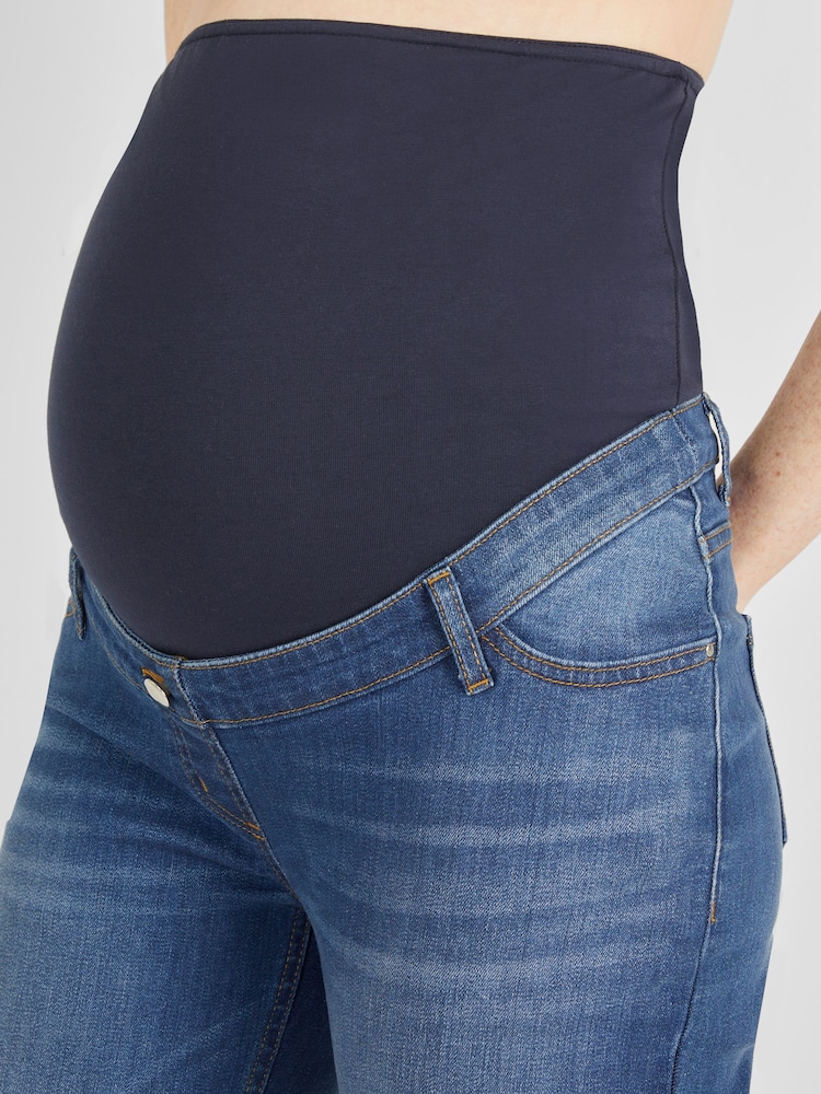 JoJo Maman Bébé Mid Wash Blue Mom Maternity Denim Jeans - Image 5 of 5