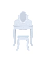 Teamson Home White Rapunzel Kids Wooden Vanity Set with Mirror - Image 2 of 6
