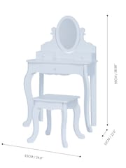 Teamson Home White Rapunzel Kids Wooden Vanity Set with Mirror - Image 4 of 6
