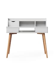 Teamson Home White Creativo Simplistic Wooden Writing Desk with Storage - Image 2 of 4