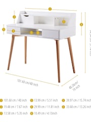 Teamson Home White Creativo Simplistic Wooden Writing Desk with Storage - Image 5 of 6