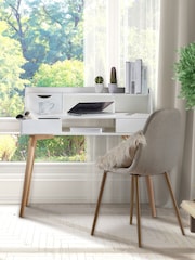 Teamson Home White Creativo Simplistic Wooden Writing Desk with Storage - Image 6 of 6