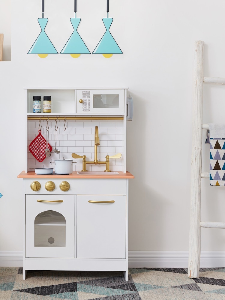 Teamson Home White Boston Interactive Wooden Play Kitchen Set - Image 1 of 6