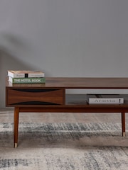 Teamson Home Brown Dawson Modern Wooden Coffee Table with Storage - Image 2 of 4