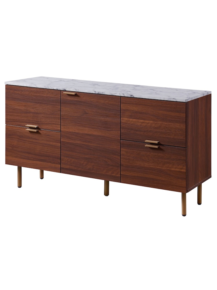 Teamson Home Brown Ashton Wooden Sideboard, TV Cabinet with Storage - Image 4 of 4