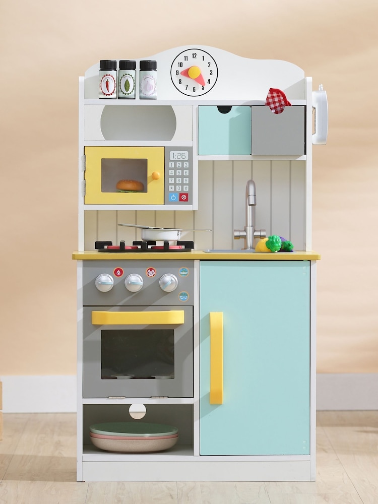 Teamson Home Blue Interactive Wooden Play Kitchen Set - Image 1 of 6